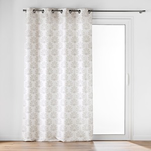 LIGNE MAJESTIA - Rideau à œillets en polyester blanc 140x280 avec décoration - Product Image 1