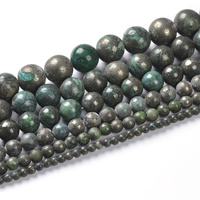 Vente en gros de perles de pierres précieuses bleu ciel pyrite naturelle de 4mm à 10mm Fabrication de bijoux en pierre de couleur en vrac à partir de la manufacture