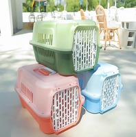 Ventes en gros de cages de transport pour chiens et chats en plastique, cage de voyage portable pour chien, boîte de transport pour chat, cage de transport pour animaux, cage de transport pour voiture