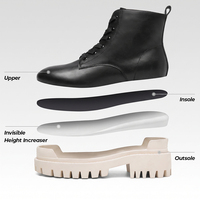 Bottes Chelsea pour femmes, vente en gros d'usine, hauteur accrue de 8 cm/3,15 pouces, bottes à plateforme confortables en cuir pour un usage quotidien
