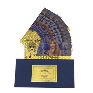 Carte <span class=keywords><strong>postale</strong></span> imperméable personnalisée Souvenir Taylor Swift Billet de 100 dollars Billet de <span class=keywords><strong>banque</strong></span> en feuille d'or - Product Image 3