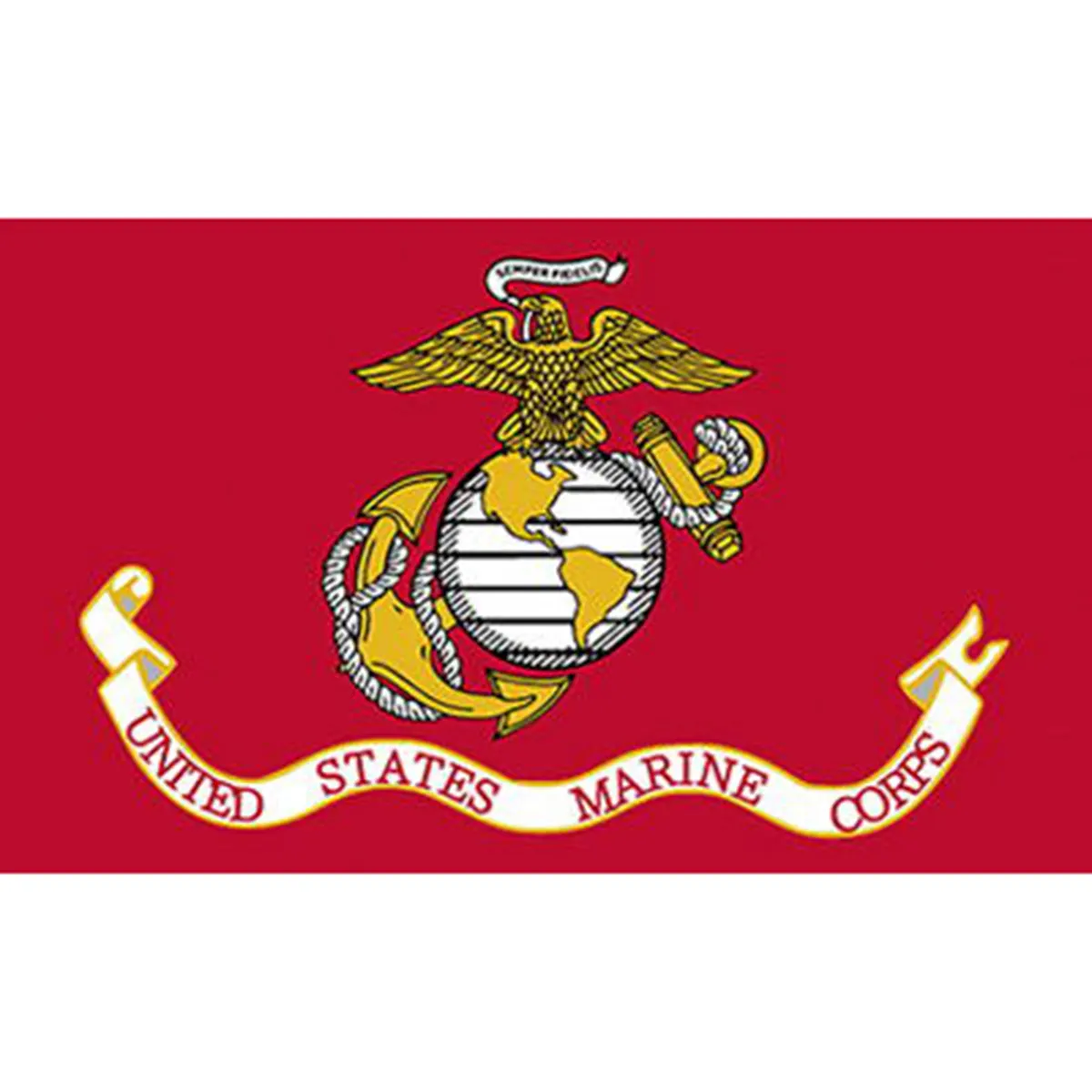 Quick shipping stock 3x5 feet 100% polyester outdoor double-sided durable two brass rings US Marine Corps flag