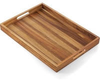 Plateau de rangement de cuisine en bambou laqué, compatible lave-vaisselle, organisateur multifonctionnel pour armoire et sol