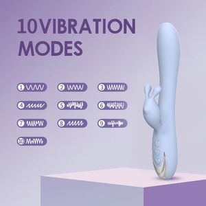 USB şarj edilebilir 10-Speed çift kafalı tavşan vibratör esnek yapay penis yumuşak kesim pembe tavşan g-spot stimülatörü ile yeni tasarım - Product Image 2