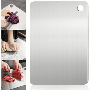 Tabla de Cortar Rectangular Portátil de Titanio Puro Gris, Ecológica, de 2mm de Grosor, Doble Cara, para Exteriores, en Tendencia - Product Image 1