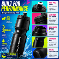 Bouteille d'eau compressible 680 ml pour activités de plein air, randonnée, camping, voyage, anti-fuite, réutilisable, OEM, ODM, vente en gros, en vrac