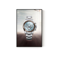 Tableau décoratif de montre de luxe, style artistique, cadre noir en alliage d'aluminium, toile peinte à l'huile, haut de gamme, pour comptoir ou mur