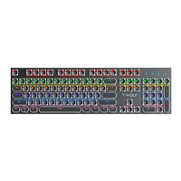 Clavier mécanique filaire pour jeux T-WOLF T75, séparation des touches, RGB, 104 touches, touches rondes, style punk, pour PC