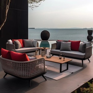 Sofá de Ratán de Estilo Nórdico para Exteriores, Dos Plazas, Estructura de Aleación de Aluminio, Ratán PE Resistente a los Rayos UV, Sofá de Jardín Impermeable y Resistente al Sol - Product Image 5