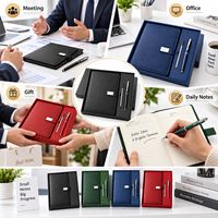 Ensemble cadeau de bloc-notes en cuir PU A5 avec logo personnalisé et stylo, coffret cadeau d'entreprise, recharge incluse, vente en gros OEM