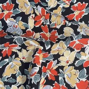 Personalizado Cor Têxtil Verão Impressão Digital Floral Rayon Challis Tecido Tecido 100% Rayon Impresso Tecido Para Mulheres Vestido