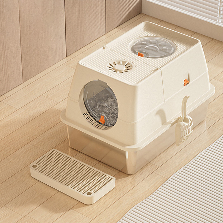 2024 Large Space Stainless Steel Cat Litter Box Xxl Grote Katten Kattenbak Rvs
