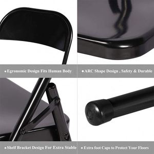 Wholesale Cheap Outdoor Stackable Black Steel All Metal <strong>Folding</strong> Garden <strong>Chair</strong> for Events - Product Image 3