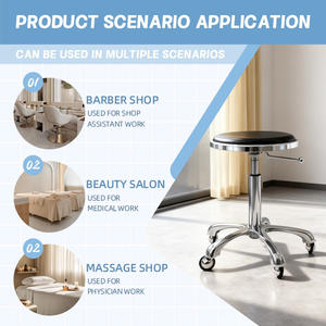 XFMC Moderne Spa Salon De Beauté Ascenseur À <span class=keywords><strong>Gaz</strong></span> Réglable Roulant Pivotant Salon De Manucure Petit Technicien Pédicure Tabouret Chaise avec Roues - Product Image 5