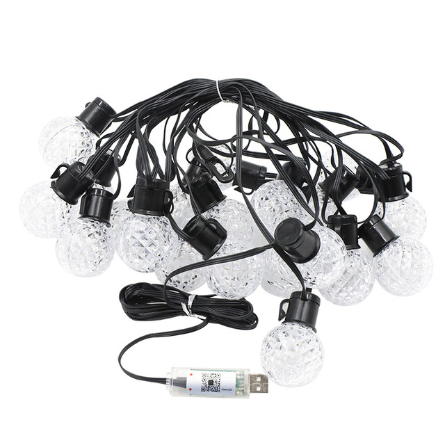 Commercial Grade G50 LED String Light Bulb IP44 Rated Waterproof Faceted Strawberry Shaped Outdoor Dimmable Christmas Holiday