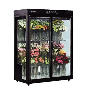 Kimay Best Selling Transparent Glass Door Fresh Flower Display Freezer Commercial Refrigerator