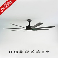 Ventilateur de plafond intelligent 1stshine 64 pouces avec lumière, 8 pales, commande vocale et application, haute efficacité, nouveau modèle d'usine