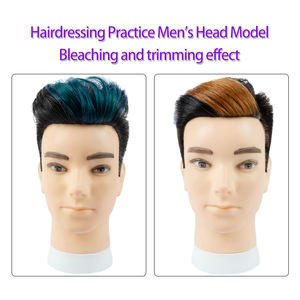 Tête de mannequin afro noire <span class=keywords><strong>avec</strong></span> cheveux humains indiens Remy épais et bruts pour la pratique de la coupe et du tressage, taille de tête 14 pouces - Product Image 4