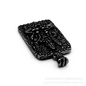 Yunnique – collier avec pendentif carré en acier inoxydable, zodiaque chinois, bœuf, tigre, bouddha gardien, bijoux à la mode unisexes - Product Image 5