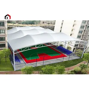 Hochwertige Indoor-Tennisplatz-Membran struktur PVDF-1050 Zug gewebe für Tennis-/Fußball-/Basketball platz zelt