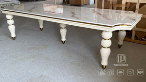 High Quality Custom Antique Modern 8 Seater Dinning <b>Table</b> Set Luxury <b>White</b> Natural Marble <b>Dining</b> <b>Table</b> - Product Image 6