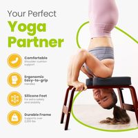 Chaise de yoga réglable en bois pour l'équilibre, la force du tronc et l'entraînement aux inversions