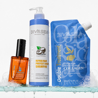 Divasea Shampooing Nourrissant aux Herbes Marque Privée, Masque Capillaire Bio à l'Huile d'Argan et Kératine pour Réparer en Profondeur les Cheveux Abîmés