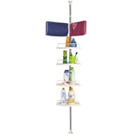 Étagère d'angle murale en acier inoxydable pour douche, résistante à la rouille, avec étagères réglables, sans perçage, pour salles de bain