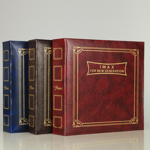 Classic Retro Style Leather Cover Golden Stamping Custom logo Paper <strong>slip</strong> Sheet Book Bound <strong>Photo</strong> <strong>Album</strong> <strong>slip</strong> <strong>in</strong> 4r 200photos - Product Image 1