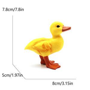 Modèles d'animaux de ferme simulés en PVC pour l'exportation, Série Canards : Canards femelles à tête verte, blancs et jaunes, couleur sable d'automne - Product Image 6