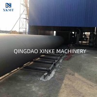 Qingdao Xinke passer à travers un grand tuyau d'acier externe propre industriel sablage convoyeur Type grenailleuse
