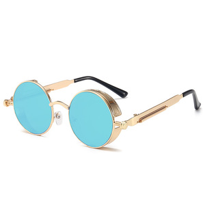 Retro <b>Steampunk</b> Sunglasses Men Women Luxury Brand Vintage Round Glasses Metal Glasses Fashion Driving UV400 - Product Image 6