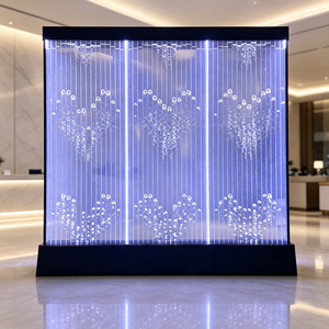 Modern Acrylic Bubble Wall Water Feature Panel with Digital Controller Multicolor LED RGB Light Silent Indoor Water Curtain - Product Image 1