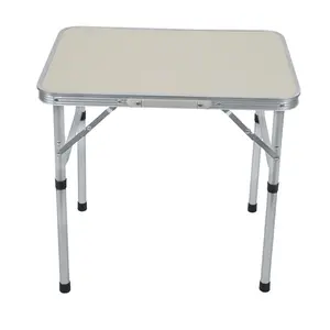 Meja Kemah lipat 4 kaki portabel, meja piknik pesta makan berkemah memancing luar ruangan dalam ruangan dapat disesuaikan
