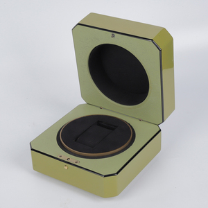 Luxury Square Wooden Watch <b>Box</b> Genuine Leather and Metal with MDF Interior Durable Elegant Storage Case for Watches - Product Image 1
