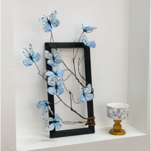 Arreglo de Flores de Mariposa Artificial, Plástico y Seda, Hecho a Mano, Estilo Oriental, Decoración de Escritorio para Sala de Estar, Cafetería, Hogar - Product Image 4