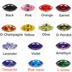 1.5*3mm-8*16mm Batu Permata Zirkonia Kubik Potongan Marquise Putih dan Multi Warna, Batu CZ Bentuk Marquise Sintetis Bersegi - Product Image 2