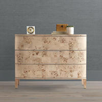 Commode d'appoint moderne de luxe en bois de bouleau de haute qualité avec 3 tiroirs, meuble de rangement, table de chevet pour chambre à coucher, salon et hôtel