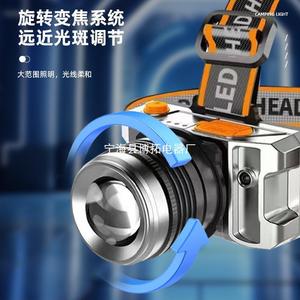 Rechargeable Led Headlamp With <b>Dimmer</b> Aluminum Alloy Body For Outdoor Adventure White Light 6V Input - Product Image 3