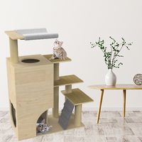 Maison de meubles d'escalade pour chat avec poteaux à gratter en sisal