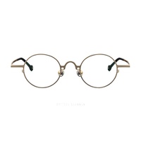 Gafas Ópticas Retro Modernas de Titanio Puro, Montura Completa Cuadrada Azul, Recubrimiento IP Bronce, Ultraligeras, para Hombre, para Lectura