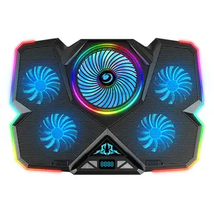 Best seller 5 led cooling fans laptop cooler pad 7 adjustable height notebook support 17 inch laptop stand with usb port