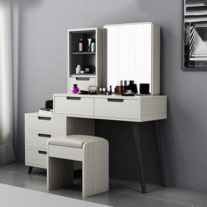 Tocador Nórdico Personalizable de MDF con Luz LED Integrada, Cajonera y Comodino para Dormitorio - Product Image 4