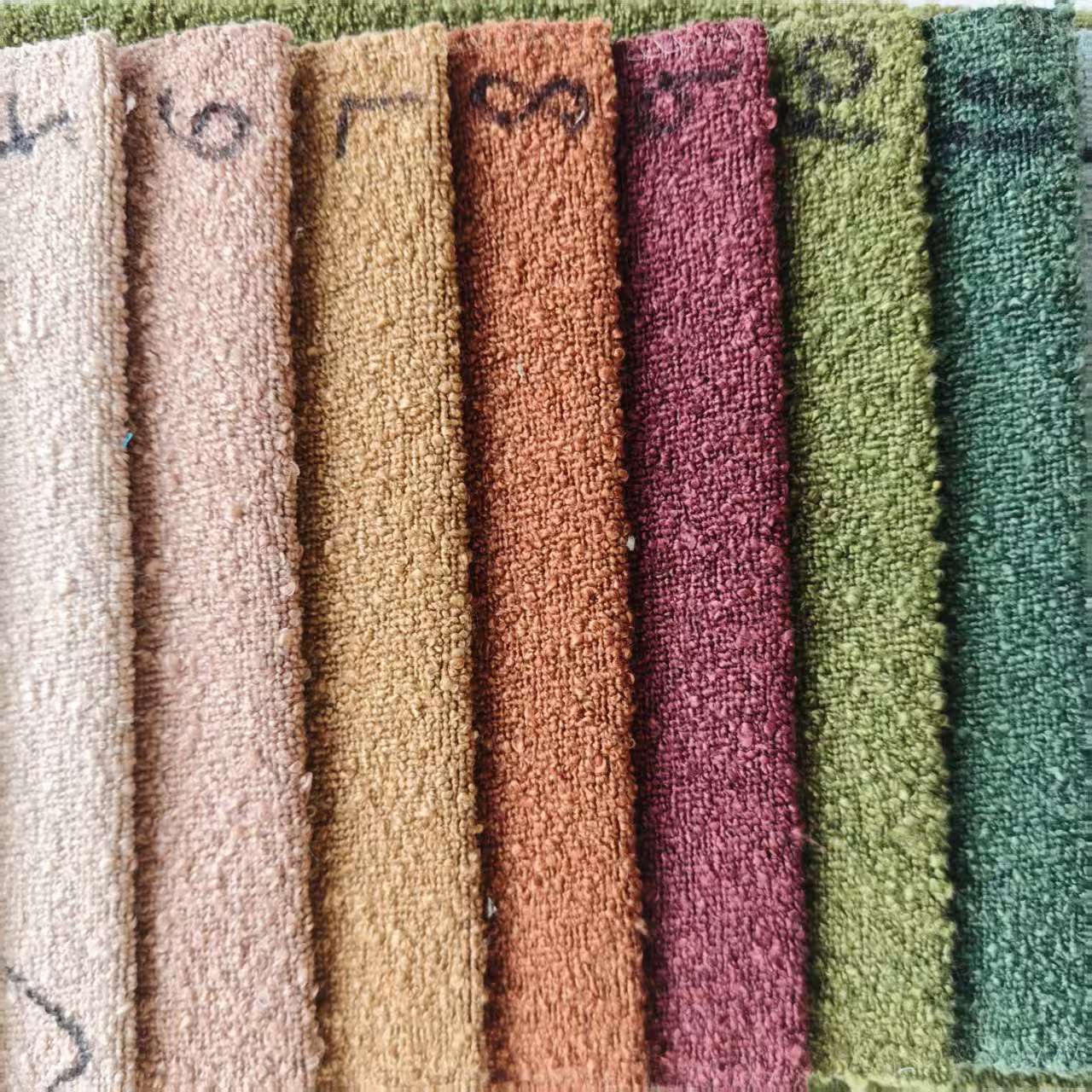Wholesale Heavy 520GSM 100% Polyester Woven Faux Linen Fabric Plain Tear-Stain-Resistant Upholstery Material 20 Colors Custom