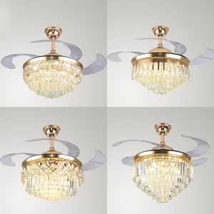 Gran oferta, ventilador de techo, luz led, lámpara de ventilador de estilo, luces colgantes de cristal, decoraciones, ventilador para el hogar de Hotel, candelabros de cristal - Product Image 2