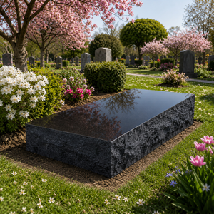 Oferta Especial: Lápida Inclinada de Granito Negro Jet Estilo Americano Union St, Pulida, con 2 Años de Garantía para Memoriales y Lápidas - Product Image 5