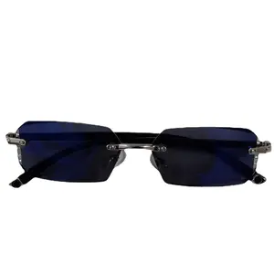 Không có vành người đàn ông kinh doanh TR kim cương mặt Nhật chống Lumiere Bleu gafas fotocromatico Sol unisex antireflet ánh sáng màu xanh ảnh màu xám thủy tinh