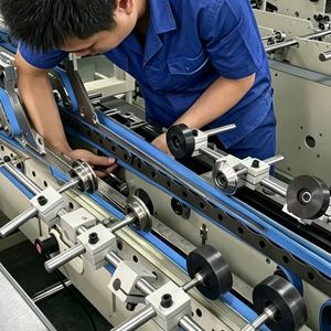 CQT-580 Electric Gear <b>Folder</b> Gluer Automatic Cardboard <b>Box</b> Folding Machine for Packaging Production High Speed Small Boxes Wood - Product Image 5