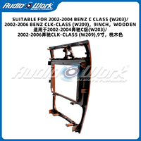 Cadre de tableau de bord en bois pour Mercedes Classe C (W203) 2002-2004, Classe CLK (W209) 2002-2006, 9 pouces, conserve le climatiseur automatique
