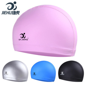 Jiehu – bonnet de bain en Pu pour adultes, couleur unie, imperméable, respirant, confortable, élastique, pour la natation et les sports nautiques - Product Image 4